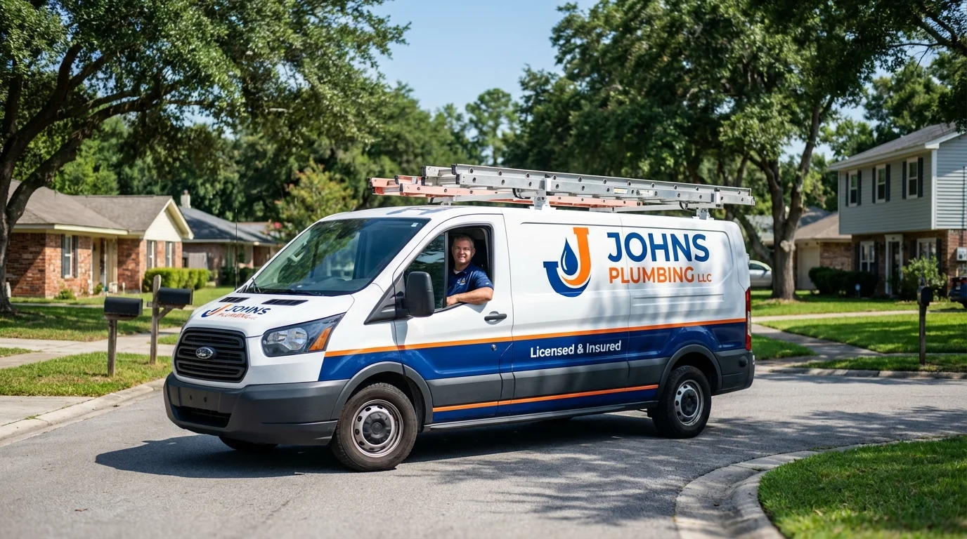 Johns Plumbing LLC service van in Centerburg, OH